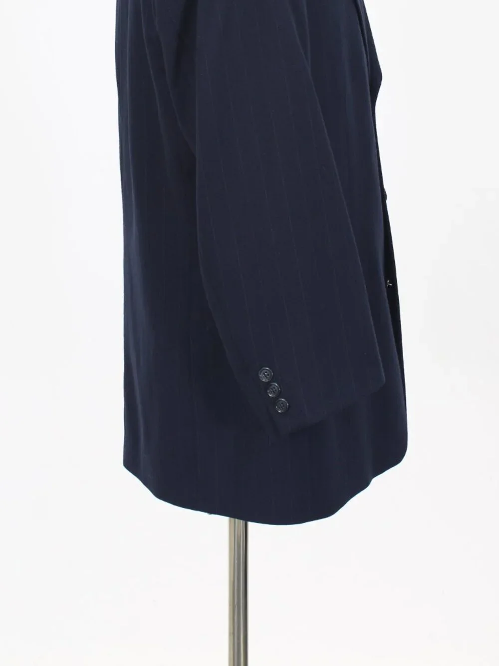 Giancarlo Pelle 42S 35x26 Navy 3-Piece Full Suit 3-Button Stripe R956